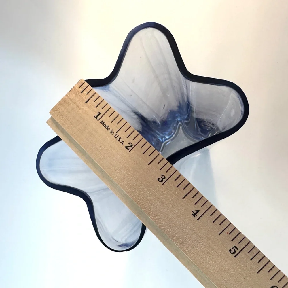 Mid-Century Modern‎ MCM Style Clear Blue Wavy Tall Vase Decor